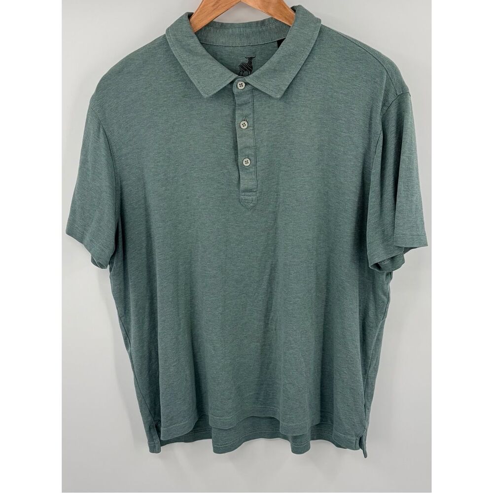 Raffi Sherwood essential three button green cotton polo men’s XL